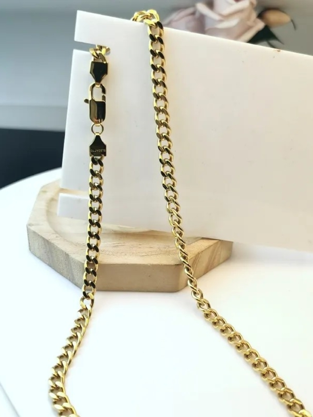 Gold Cuban Link Stainless Steel Chain Necklace for Men - Unbranded